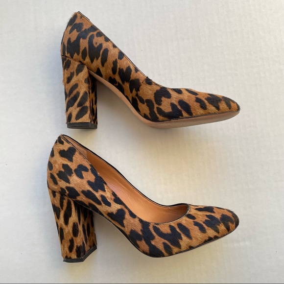 J. McLaughlin Shoes - J. Mclaughlin MILA Real Calf Hair Rounded Toe LEOPARD Shoes Pumps Sz 7